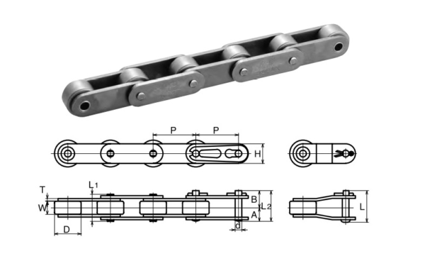 Xích bước đôi con lăn lớn C2102H