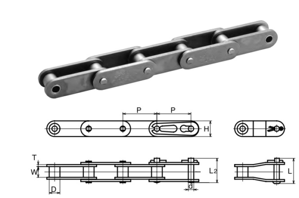 Xích bước đôi con lăn nhỏ C2100H