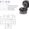 bánh răng côn thẳng tỉ số truyền 1:1
