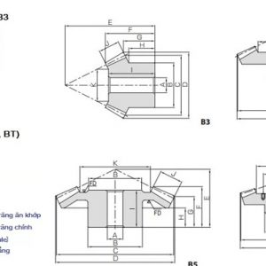 bánh răng côn thẳng tỉ số truyền 1:2