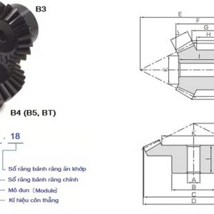 Bánh răng côn thẳng tỉ số truyền 1:2.5