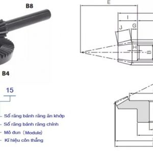 bánh răng côn thẳng tỉ số truyền 1:5